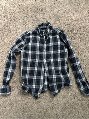 Janie and Jack Black Plaid Button-Down Shirt boys size 10